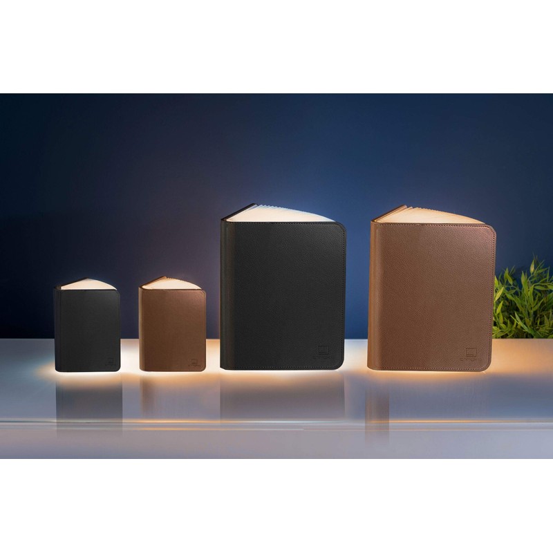 Gingko LED Smart Booklight Large Brown Leather