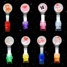 TMLDOT Valentines Day Cards - 32 Packs LED Finger Lights with Valentine Cards, Light Up Toys Bulk Valentines Exchange Party Favors for School Classroom