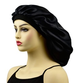 Capó de satén extra grande para trenzas, gorras de dormir para cabello largo, banda ancha para dormir nocturna gorro y sombrero para cabello rizado
