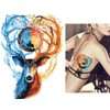 KM11 Temporary Watercolour Wolf Tattoo Deer Tattoo Panda Lion Tattoo