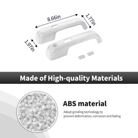 CheroCar Exterior Door Handle Cover with Smart Key Trim Decor Compatible with 2015 2016 2017 2018 2019 2020 Ford F150 F-150 2DR Outside Door Handle Protection Shell Exterior Accessories,White 4PC