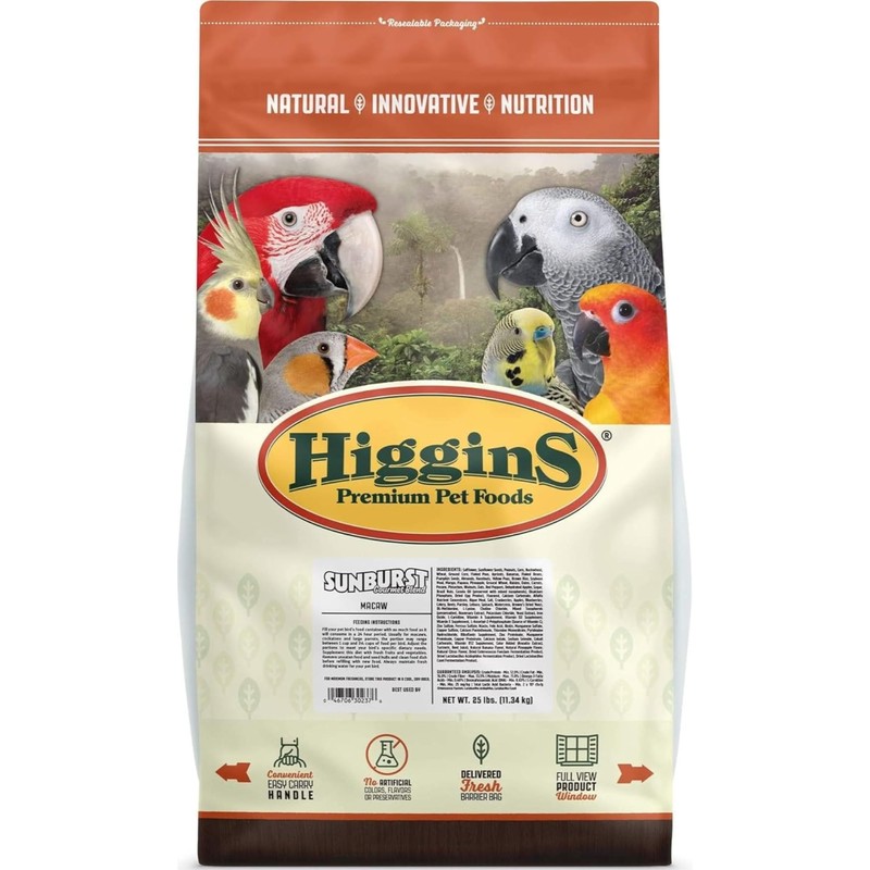 Higgins 466187 Higg Sunburst Food For Macaw, 25-Pound