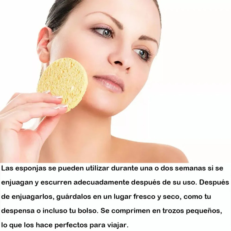 100pzs Esponja Facial Comprimida Para Limpieza Y Exfoliación