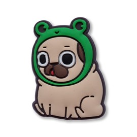 SUPER CUTE - Charms For Crocs/Shoes - BABY MINI PUG Dog Frog Hat - 3D - PRETTY - Funny