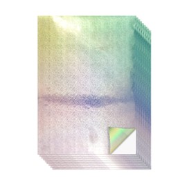 Evergreen Goods 10 Sheets of A4 Holographic Silver Printable Vinyl - Waterproof Glossy Paper for Inkjet & Laser Printer | Perfect for Cricut & Silhouette Cutters, Stunning Designs (Glitter Pattern)