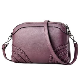 DORRISO Women's Fashion Shoulder Bags Appropriate Capacity PU Leather Shoulder Bag Lightweight Women's Handbag Travel Casual Shoulder Bag, Purple B, shoulder bags