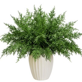 24PCS Artificial Pine Needles Branches Real Touch Greenery Stems Cedar Pine Sprigs Evergreen Picks Craft Fake Green Plants Foliage Pine Twigs Seasonal Christmas Tree Holiday Decorations (24, Green)