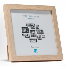 Square picture frame 15 x 15 cm (1 piece) in natural, minimalist and modern for photos and pictures Includes: Acrylic glass protection Can be used as a table stand and for the wall
