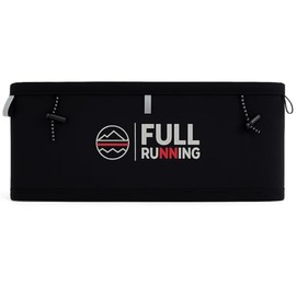 Full Running Laufgürtel für Damen und Herren | Laufgürtel und Trail mit wasserdichter Tasche, Rückenhalterung, Stöcke und Platz für Handy, Soft Flash und Gele | Schwarz, Schwarz , Large, Laufgürtel