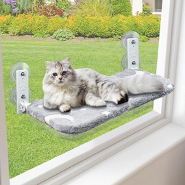 Essovee Cat Window Perch Glow in The Dark Cordless Foldable Pet Hammock Bed, Glowing Stars & Moon Pattern Window Hammock for Overlooking for Large Cats