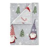 Catherine Lansfield Christmas Gnomes Fleece Cosy 130x170cm Blanket Throw Grey