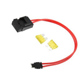 Motoforti Universal Fuse Adapter Fuse Kit, 20A, Plastic,Metal, Black Red, 1 Set
