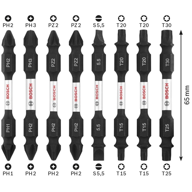 Bosch Professional 8-piece Impact Control Double-Bladed Screwdriver Bit Set (Pick
