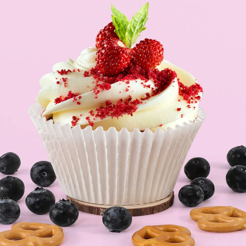 Caperci White Jumbo Muffin Cupcake Liners - 150pcs Large Baking