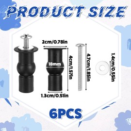 BOHUIZ 6 Pack Toilet Seat Hinge Bolt Screws, Metal Toilet Seat Bolts Stainless Expanding Rubber Seat Cover Screws with Metal Washers for Toilet Seats Hinges Top Mounting Hardware