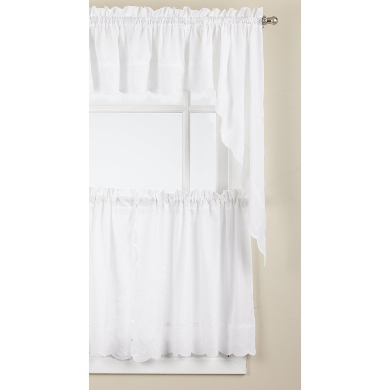 Lorraine Home Fashions Candlewick Tier Curtain Pair, 60 by 24-Inch,