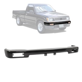 KUAFU Front Bumper Compatible With 1989-1995 Toyota Pickup Base DLX SR5 2WD W/License Plate Provision, Turn Signal Lamp Holes Replacement For TO1002101, 5210135060 Bumper Face Bar Black