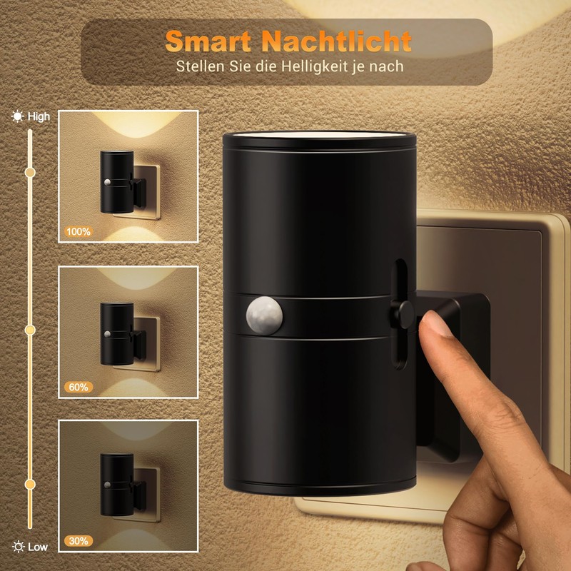 JandCase Night Light Socket, Night Light with Motion Sensor, Night
