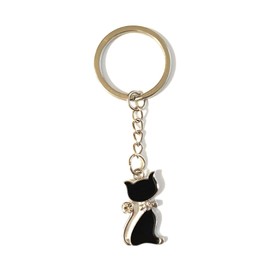 ARZER Key Ring Cat with Sparkling Stones – Black for Women, Cat Lovers, black