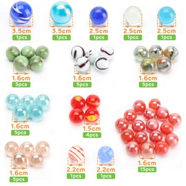 HAKACC Colourful Glass Marbles, 680 g Marbles Glass Children's Marble Game Decorative Toy Game Machine Plant Decoration