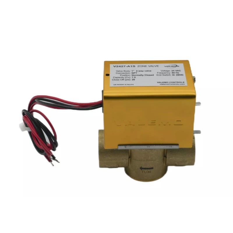 Valemo Motorized Zone Valves, 2-Way, 3/4" or 1", NPT, 24