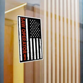 Saw Operator Sticker Patriotic USA American Flag Car Truck Laptop Water Bottle Decal 4" 6" Vinyl