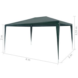 vidaXL Party Tent PE Green 9'10"x13'1", 45092