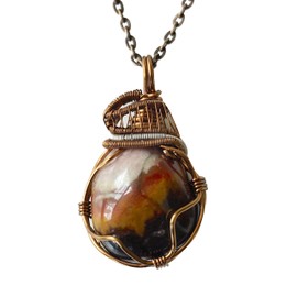 Designs by Nature Gems Handmade Women’s Sardonyx Necklace 24 Inch Chain Antique Bronze, August Birthstone