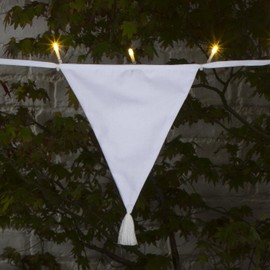 Noma Solar Tasselled Bunting, 2.9 m (Pack of 1), White