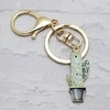 Enamel Saguaro Cactus Keychain, Backpack Charm, Key ring