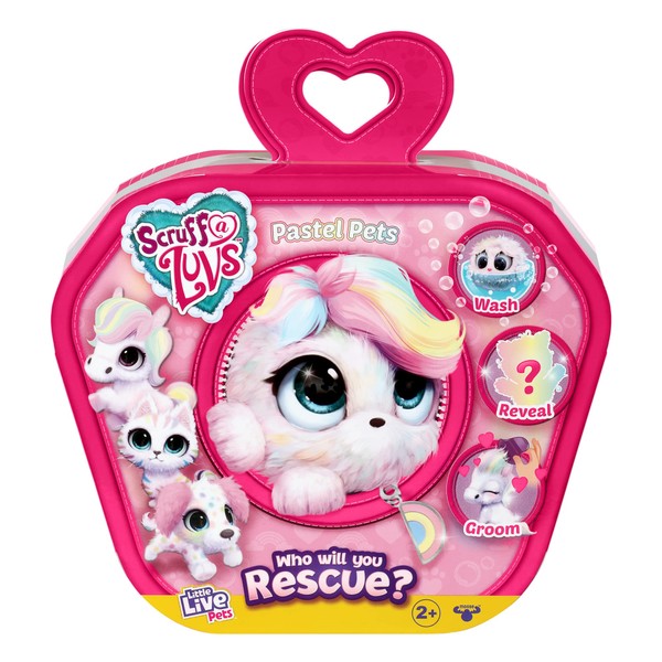 Little Live Pets| Scruff-a-Luvs Mystery Animal Reveal. Wash, Groom And Rescue A Cute Pastel Rainbow Colored Plush Pet.