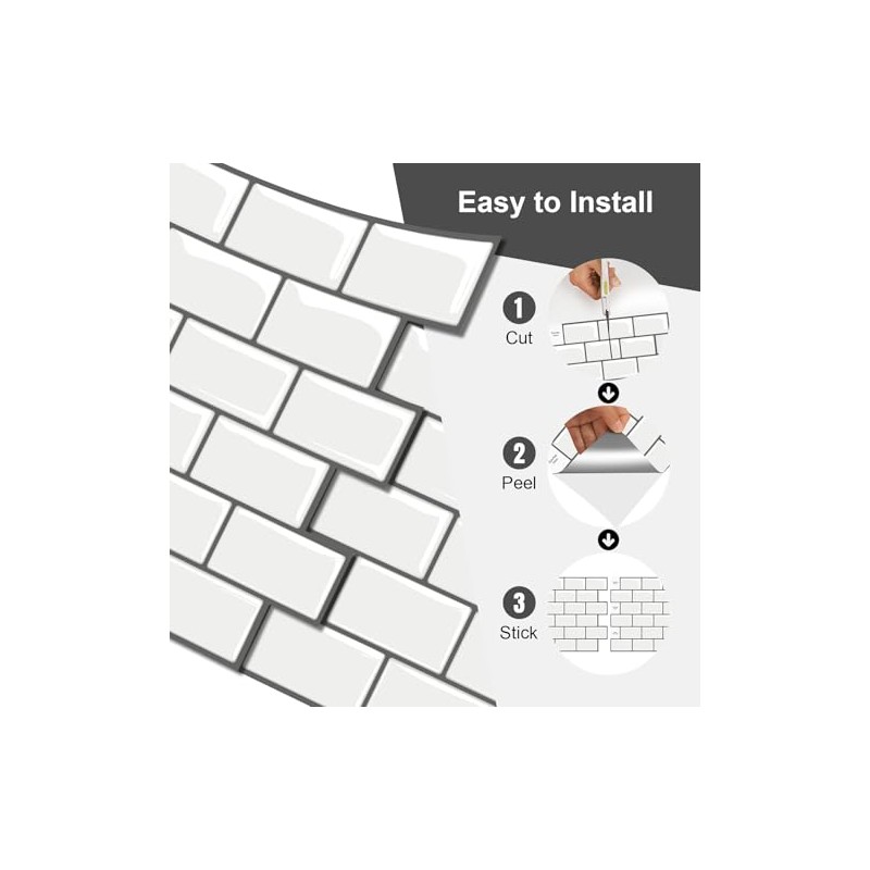 10 Sheets Peel and Stick Backsplash, Peel and Stick Tiles,