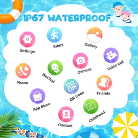 Topchances 4G Smartwatch for Girls Boys, Smart Watch for Kids, IP67 Waterproof WiFi Smartwatch Phone with GPS Tracker Video Call Phone Call SOS for Kids Children 3-14 Years Old Birthday Gifts (Black)