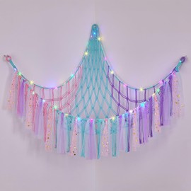 Ellaseek Toy Hammock Soft Cuddly Toys Storage for Stuffed Animals Corner Hanging Net Soft Plushies Macrame Organiser for Girls Bedroom Accessories Kids Room Nursery Decor