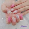 ❣️ Pink pixie handmade nail tip ✨ - Short straight