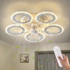 Dalouguan Modern Ceiling Fan with Light, 20" Personality Geometric Ceiling