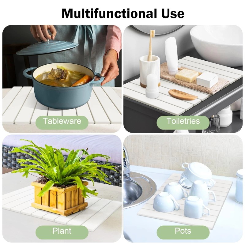 Cecnamt Stone Dish Drying Mat for Kitchen Counter,24"(L)