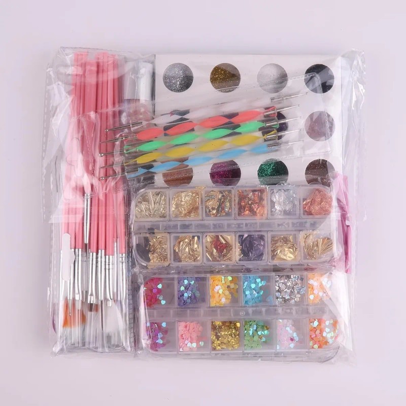 21pcs Kit De Pinceles Para Uñas Acrilico Manicura Decoración