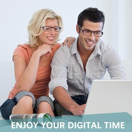 VIDEBLA 6 Pack Reading Glasses Blue Light Blocking Fashion Pattern Print Spring Hinge for Women Men with 6 Leather Case (Mix-4(6glasses 6 Holster), 2.25, multiplier_x)