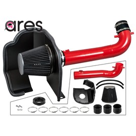 Ares Cold Air Filter Intake Kit Systems with Heat Shield Compatible with 2014-2020 Silverado Escalade Suburban Tahoe Yukon Denali V8