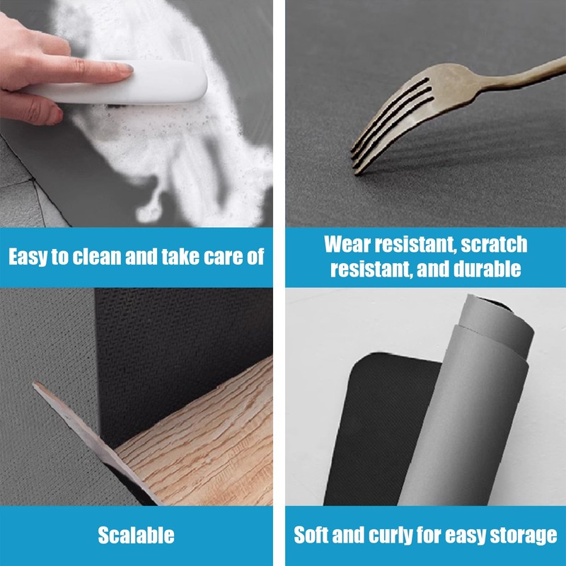 DARENYI 2 Pack Dish Drying Mats 16"x12" Super Absorbent Draining