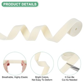 M METERXITY Elastic Bands for Sewing, 1" 4 Yards Roll of High Elasticity Knit Elastic Spool, Elastic for Sewing Waistband/Wigs/Pants/Crafts DIY Stretchy Ribbon [Beige]