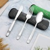 Julyeen 12 Pieces Camping Travel Flatware Cutlery, Portable Silverware Set
