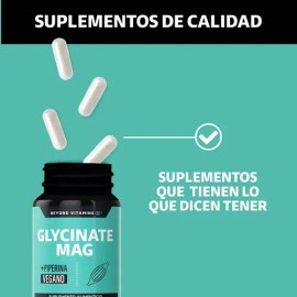 Glicinato De Magnesio 492mg De Alta Absorción Con Piperina (pimienta Negra) - Bisglicinato Magnesio - Magnesio Complex - Glycinate Magnesium - Vitamin
