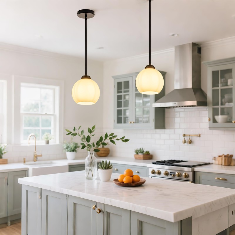 MAYNA 1 Pack Modern Pendant Lights Kitchen Island, Matte Black