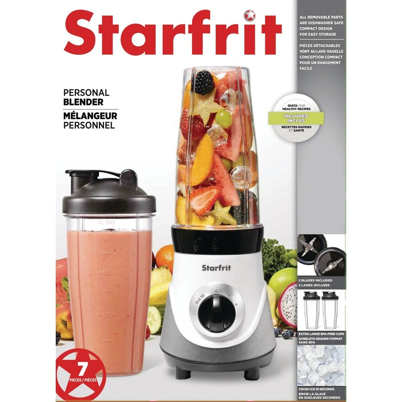 Starfrit 024300-004-0000 Electric Personal Blender, 3-Speed, White/Black