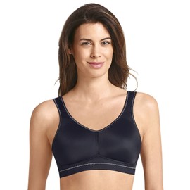 Anita Care 5300X-001 Women's Vivana Active Black Microfiber Non-Padded Non-Wired Plus Size DD+ Support Mastectomy Sports Bra 38D