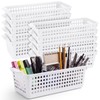 Domensi 12 Pcs Slim Plastic Storage Baskets for Organizing Back
