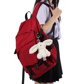 Apricot Lamb Rabbit vid bunny keychain cute keychain, soft stuffed plush keychain toy for kids backpack, purse, 12 cm, White