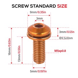 CNC Water Bottle Cage Bolts，Bike Bottle Cage Bolts，Orange